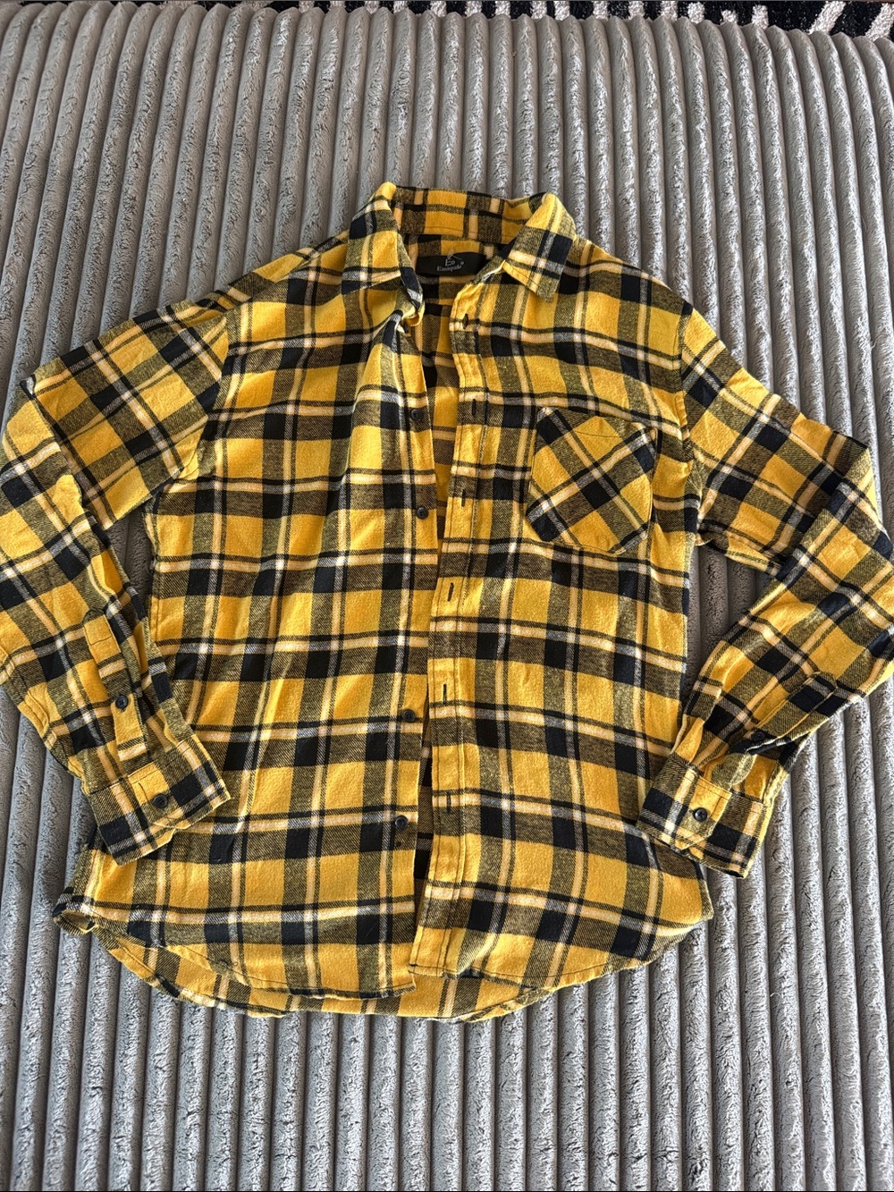 Yellow Plaid Button-Up Shirt for Women - Classic Flannel